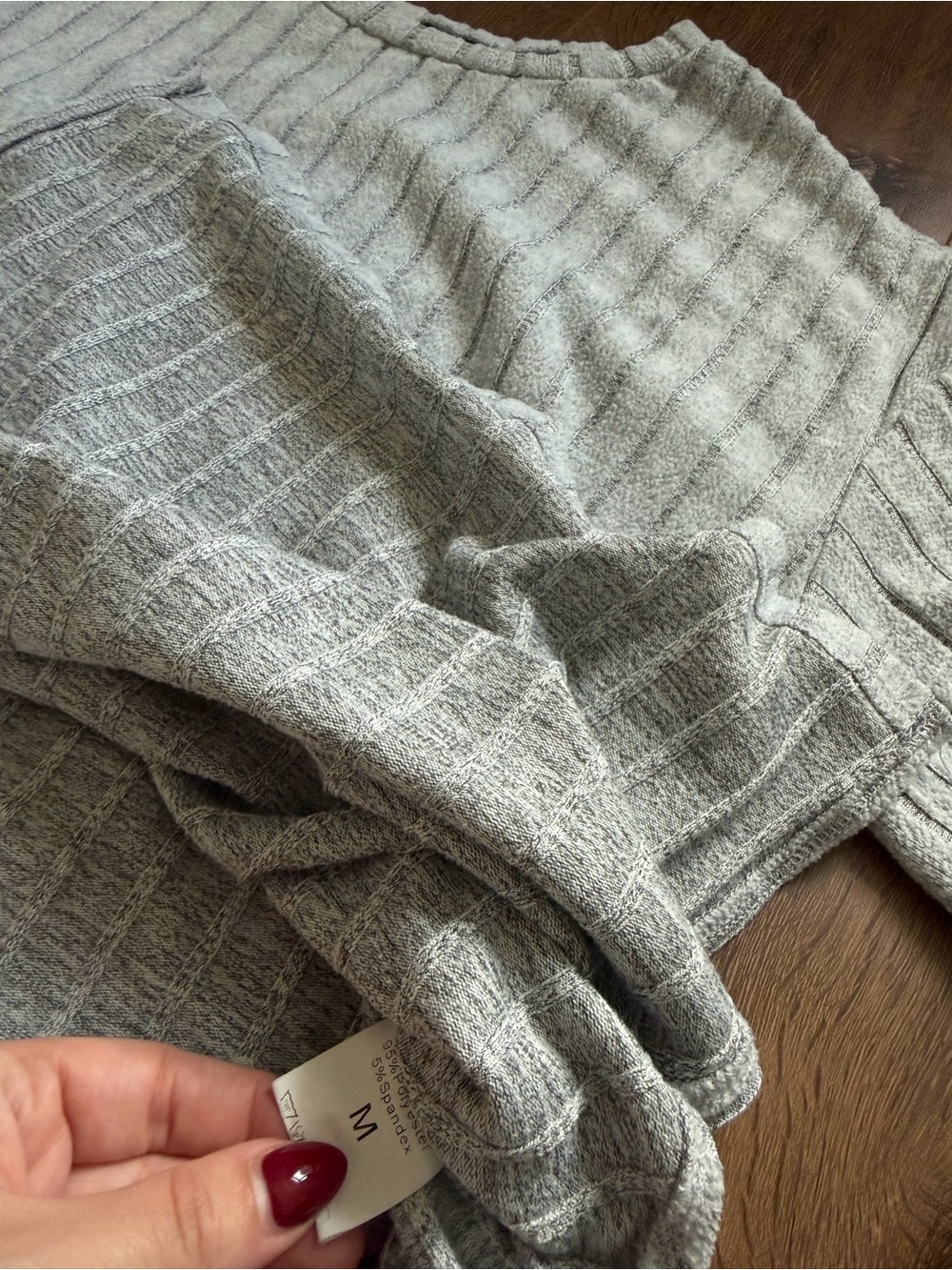 Women’s Ribbed Short Set - Light Gray - Picture 3 of 4